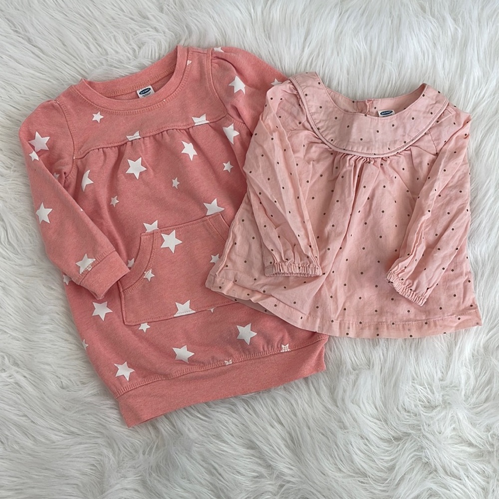 Bundle of Two Old Navy Girls 18-24M Sweater and Polka Dot Shirt